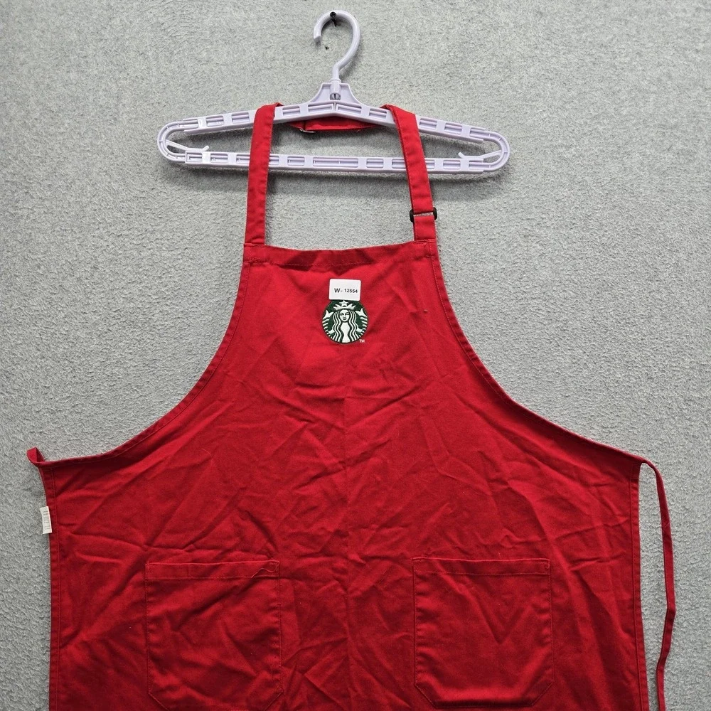 Starbucks Coffee Company Sleepwear ONE SIZE Red Embroidered Apron Workwear Logo
